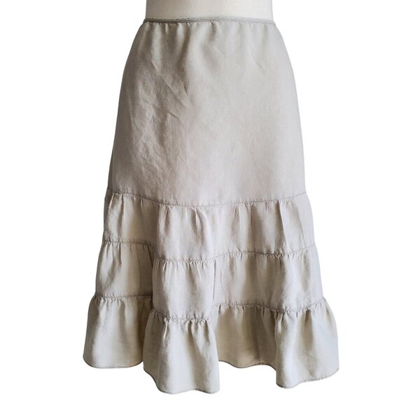 St. John's Bay Dresses & Skirts - St. John's Bay 100% Linen Skirt Cottagecore Beachy Boho Tiered Peasant Size L